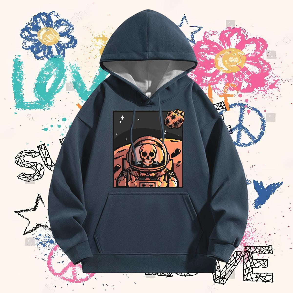 Wholesale Men's Hooded Sweatshirt Hooded Collar Classic Hoodie for Man Woman Floral Print Clothes Street Casual Warm Fleece