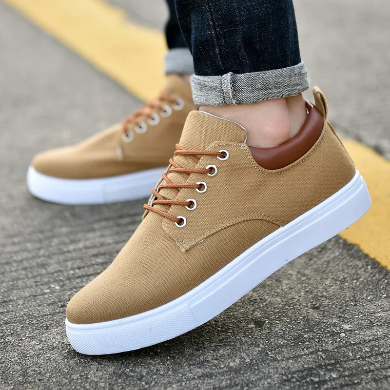 Men Shoes Canvas Sneakers Flats Lace up Leisure Loafers Fashion Comfort Rubber Sole Non Slip Sneakers 45 47 48 Large Size 241025