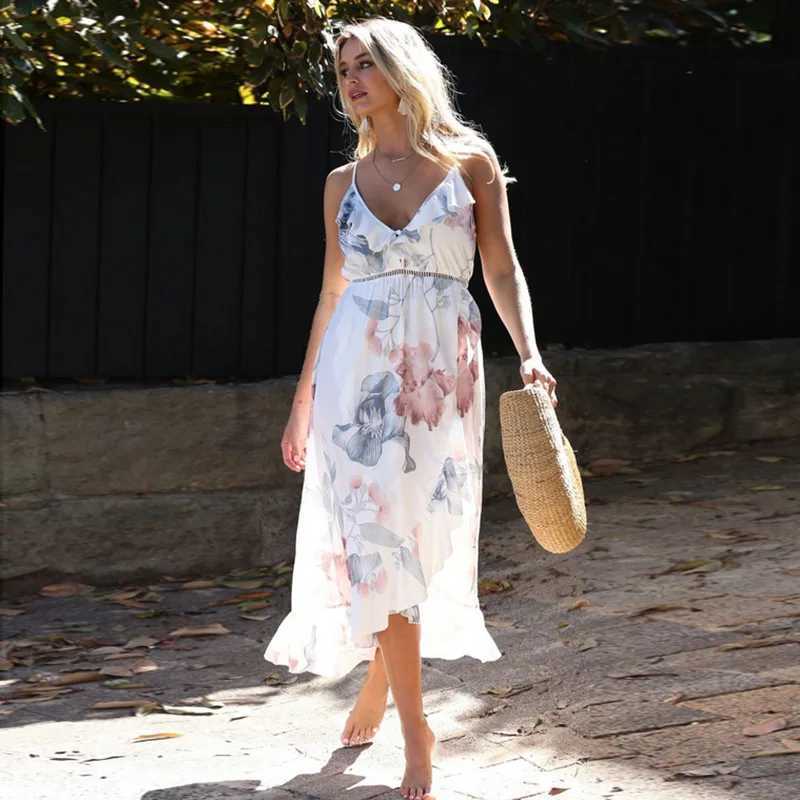 Pregnant womens clothing with pleated edges and printed designs elegant loose irregular plus size long skirts W241026