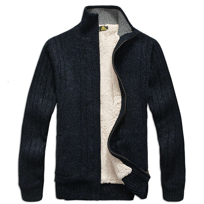 Men's Winter Male Clothes Thick Fleece Casual Cardigan Knitted Sweater For Men Coat Warm 2021