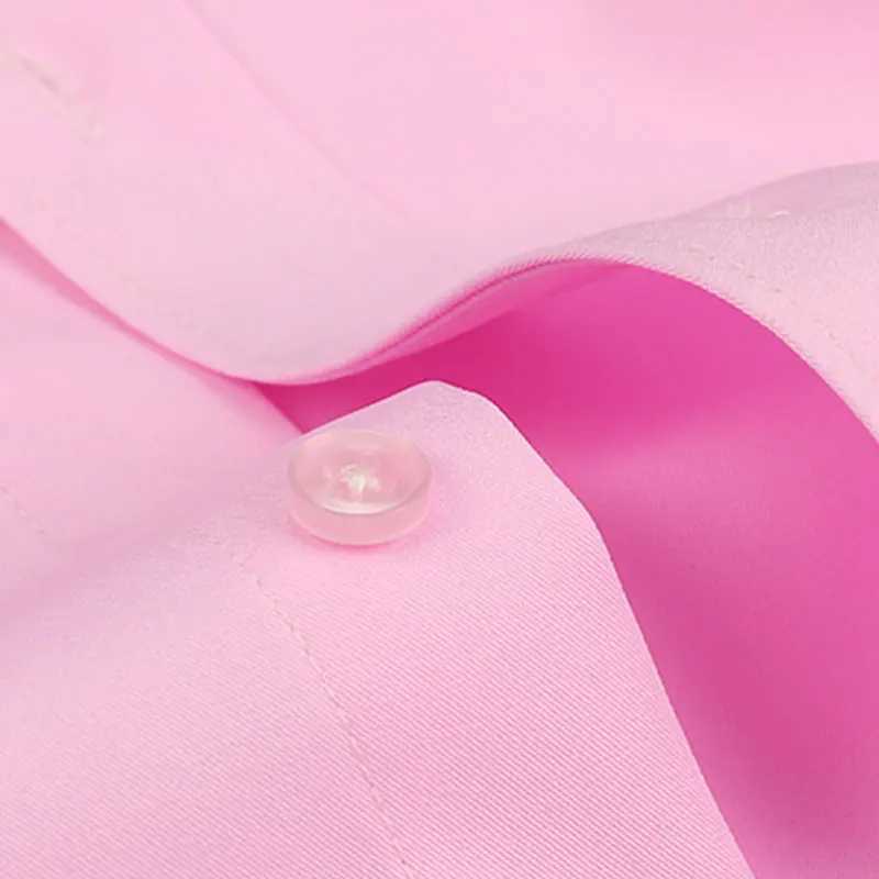 Mens short SLV shirt bamboo fiber casual non-woven spring and summer shirt high-quality slim fit dress W241026