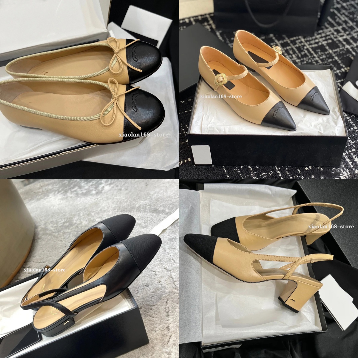 France Designer Shoes Black Ballet Flats Shoes Womens Luxury Quilted Genuine Leather Ballet Shoes Round Toe Ladies Dress Shoes Brand Zapatos De Mujer 35-41