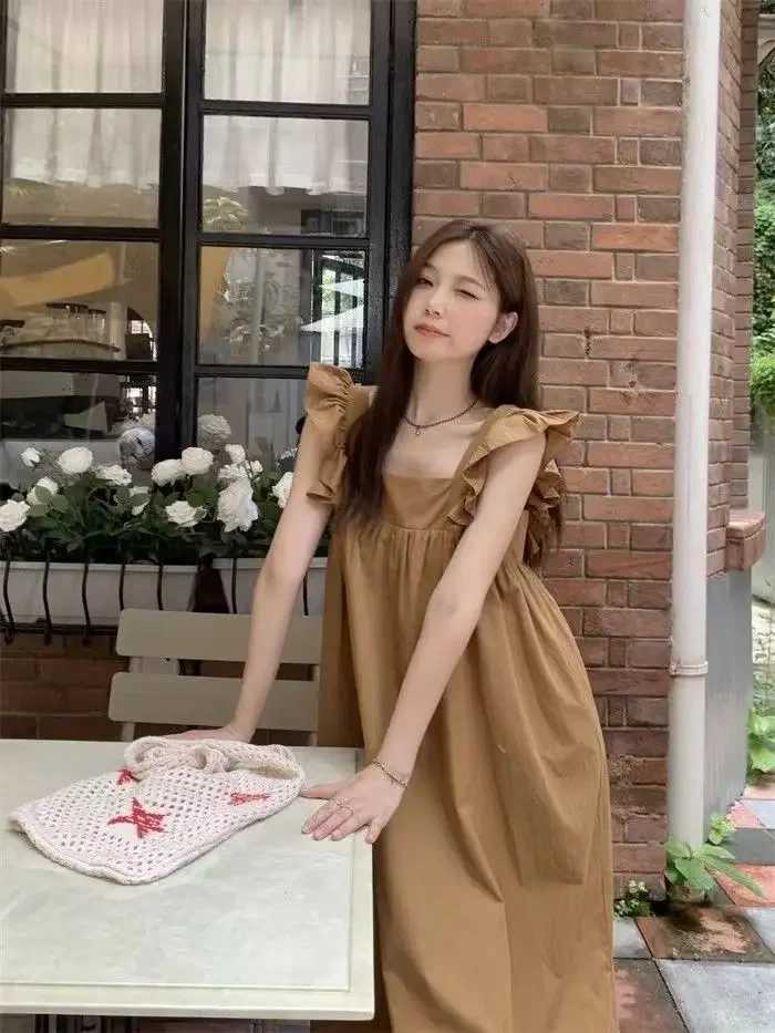 2023 Summer New Maternity Dress Emotional Design Long Back Bow Sleeveless Maternity Dress W241026