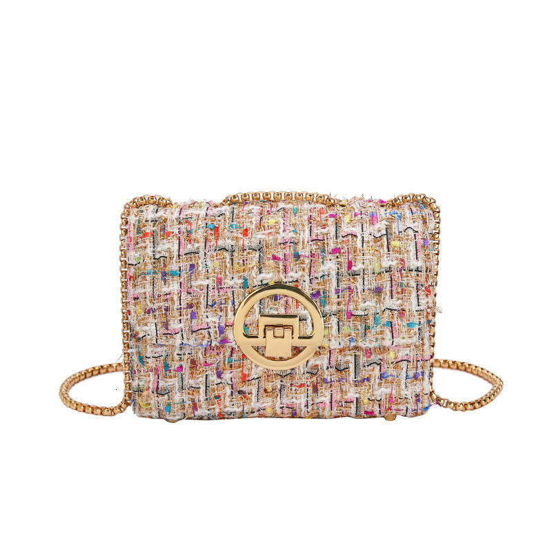 2024 New trendy Korean version fashionable and versatile chain single shoulder crossbody ins super hot woolen women's bag