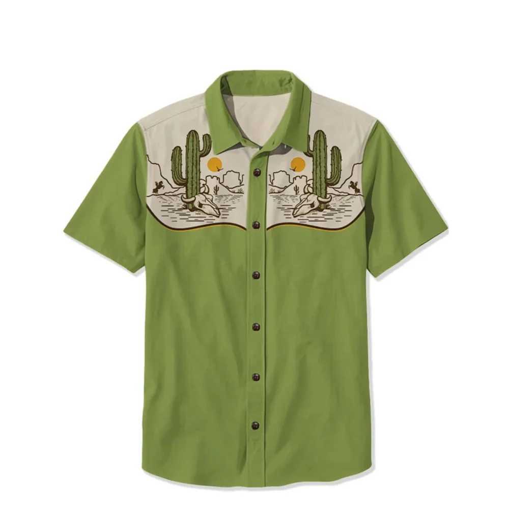 Mens summer casual fashion short mens shirt loose and breathable Haian shirt mens casual mens top W241026