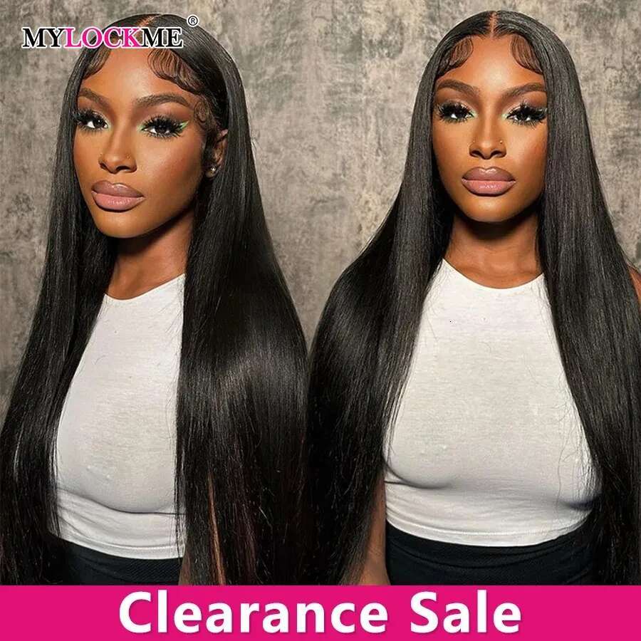 32 34 Inch Bone Straight 13X4 Front Human Wigs Brazilian 13X6 Lace Frontal Wig Preplucked For Women Remy Hair MYLOCKME