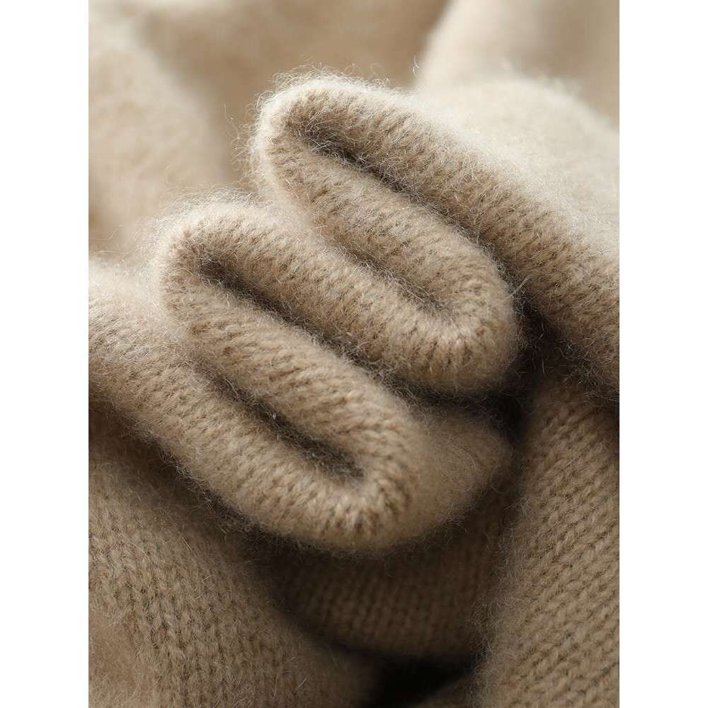 CHICUU Women 100% Sweater O-Neck Wide Sleeve Pullover Casual Simple Style Cashmere Knitwear Autumn Winter Clothing Tops