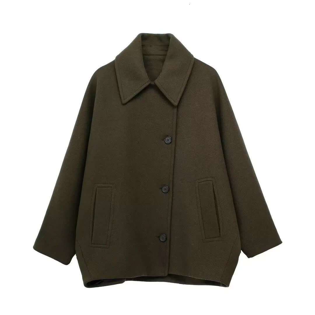 2024 autumn womens clothing European and American style French wool blend short coat jacket 241025