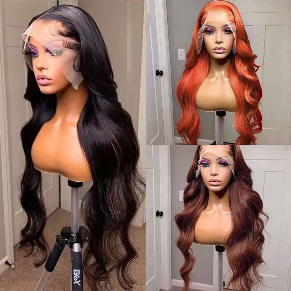 RONGDUOYI Body Wave Free Part Black Frontal Wig Heat Resistant Fiber Hair Synthetic Lace Front Wigs Cosplay