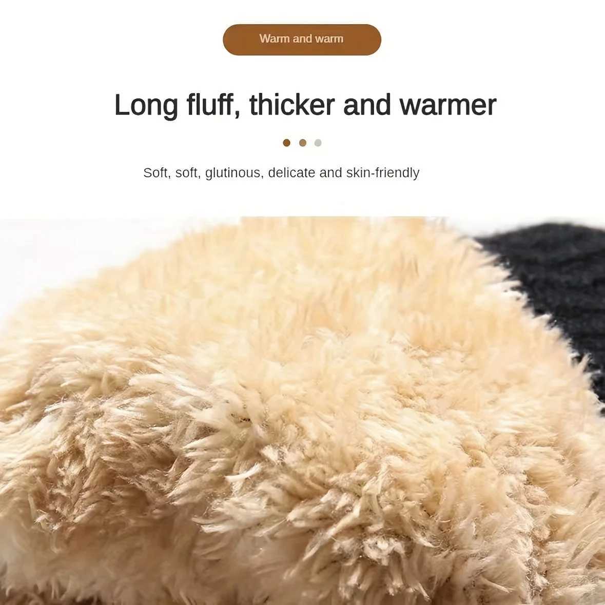 Wool lining fashionable and warm winter touch screen double-layer with thick velvet outdoor bicycle cold resistant solid color Gs W241026