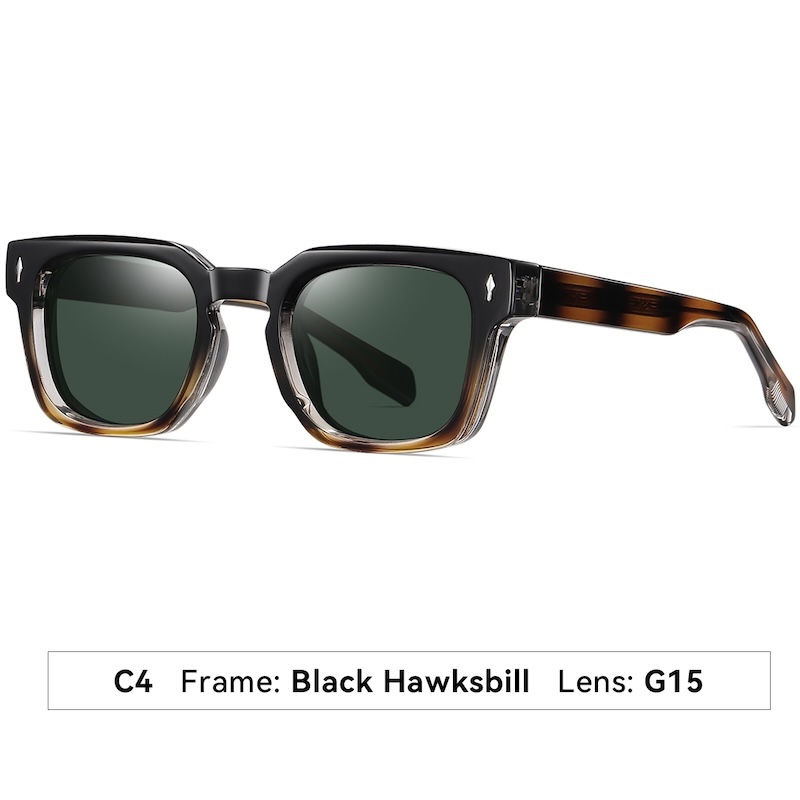Square Polarized Sunglasses Men Luxury Brand Designer Sun Glasses Women Retro TR90 Vintage Driving Fishing Punk Clear Gradient Shades fashion Rivets S