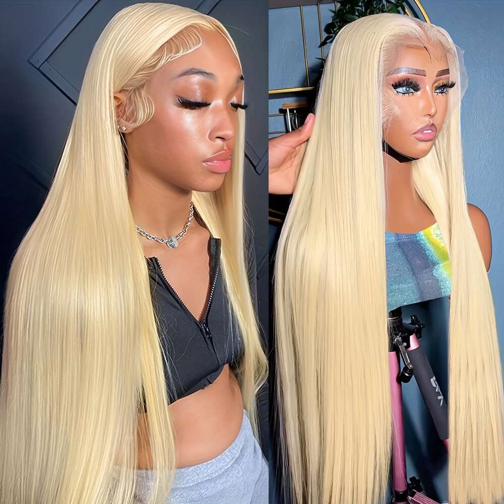 Blonde 613 Frontal 13X6 13X4 Transparent Hd Lace Front Wig 30 Inch Brazilian Bone Straight Colored Human Hair Wigs