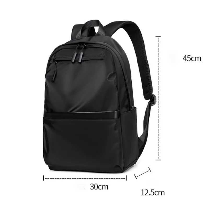 New Style Mens Business Backpack Nylon Solid Color Large Capacity Student Schoolbag Travel Backpack on SaleXJ241026