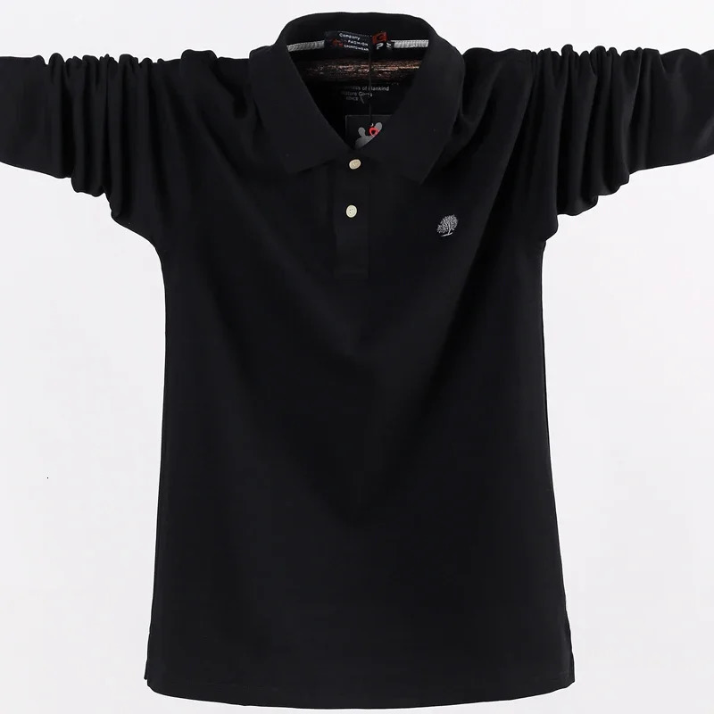 Men Polo Shirt Mens Business Work Casual Cotton Male Top Tees Autumn Long Sleeve Turndown Collar Shirts Plus Size 5XL 6XL 241025