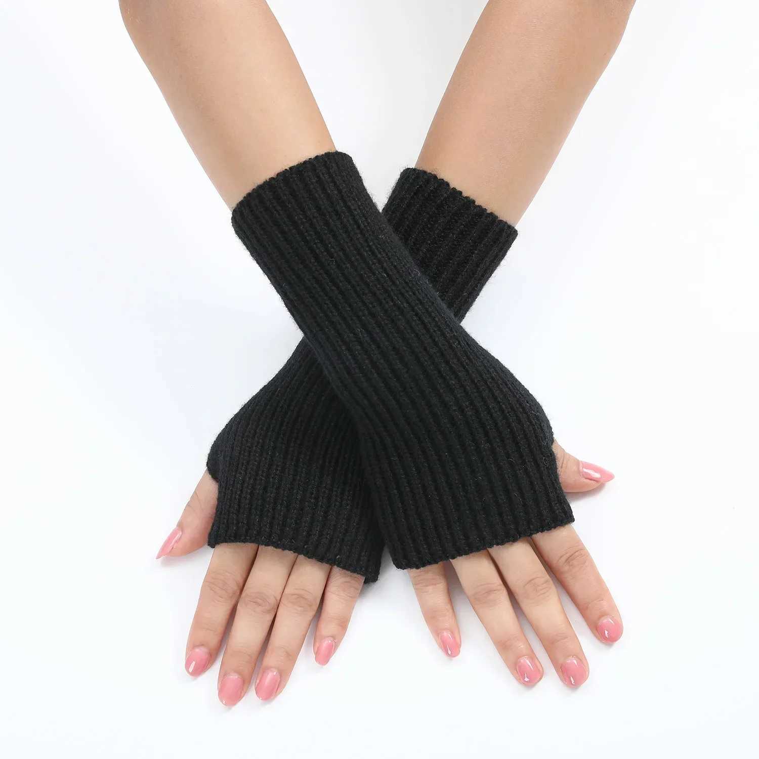 20cm Finger Gs for Wmen Winter Warm Arm Warm Knitted Warm Girl Gs Korean style Warm Hand Fashion Gloves W241026