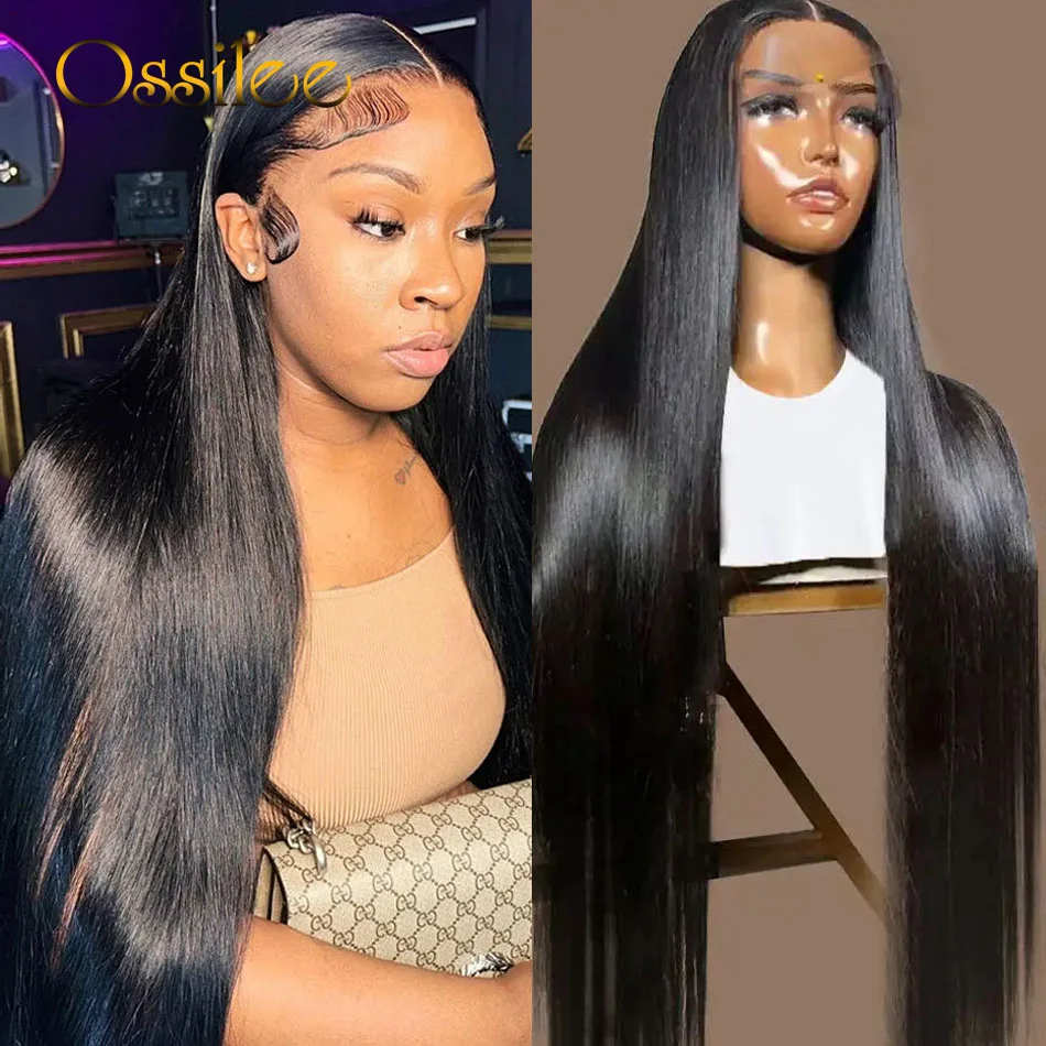 5x5 HD Straight Glueless Human Brazilian 6x6 Lace Closure Pre Plucked Ossilee Hair Wig