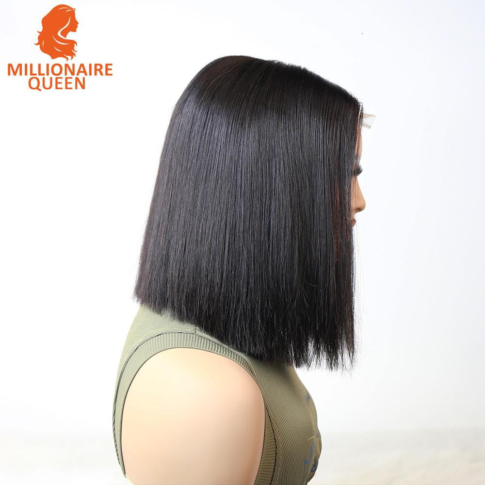 Vieame Super Double Drawn Bone Straight 2x6 Bob Wig with 100% Human Hair Nature 250% Density For Black Women