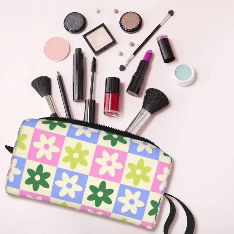 Cosmetic Bags Pastel ral Checkerboard Print Makeup wers New Toiletry Bag Stylish Outdoor Organizer Case