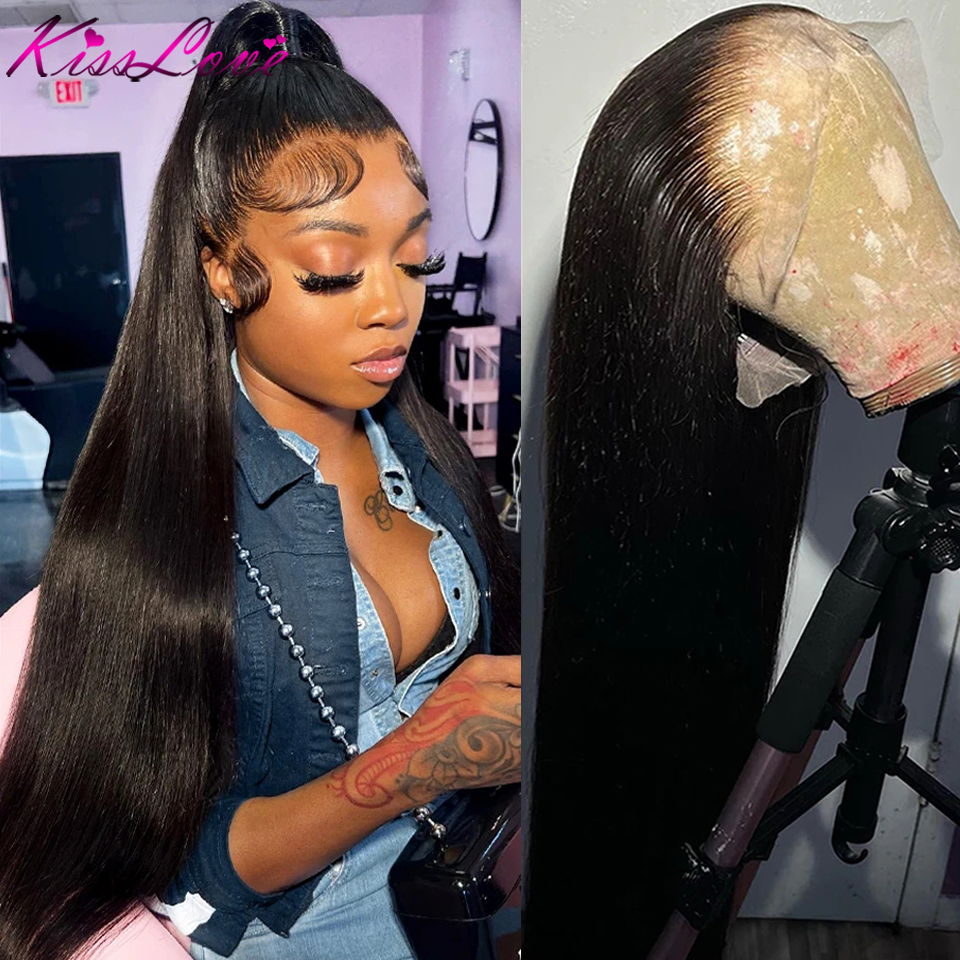 HD Transparent 360 Frontal Human Hair Wigs For Women Straight 13x4/13x6 Front Pre Plucked 5x5 Lace Closure Wig
