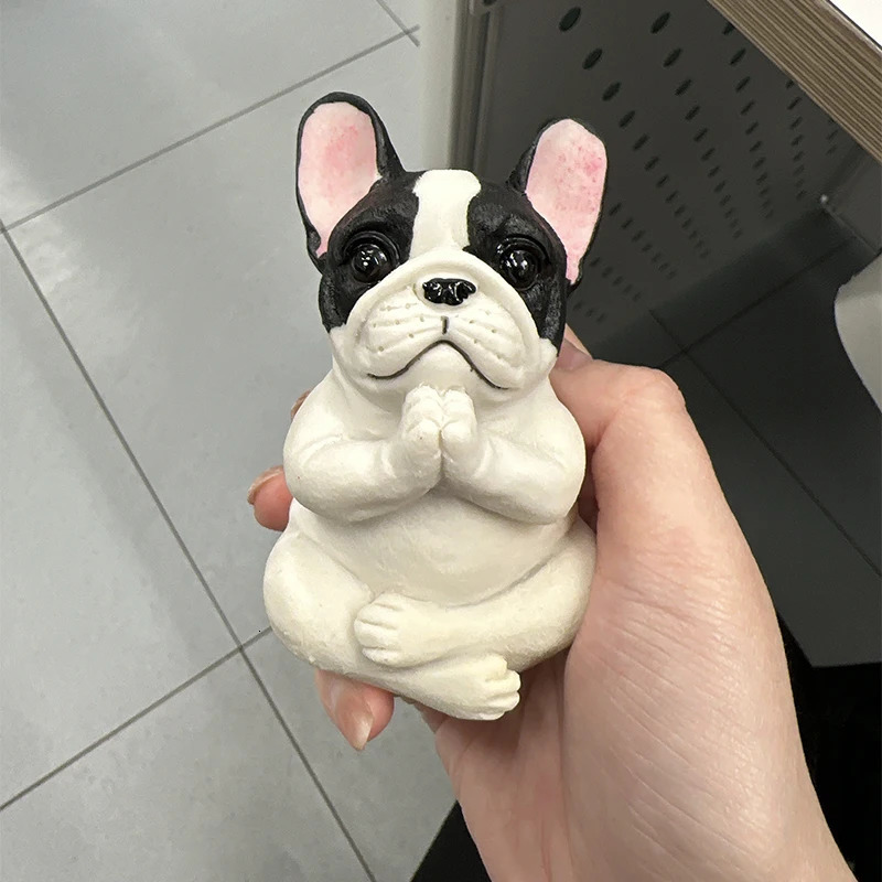 Meditation Habadog French Bulldog Picture Zen Yoga Resin Statue Decoration Collection Home Garden Desktop Dashboard Decoration 241025