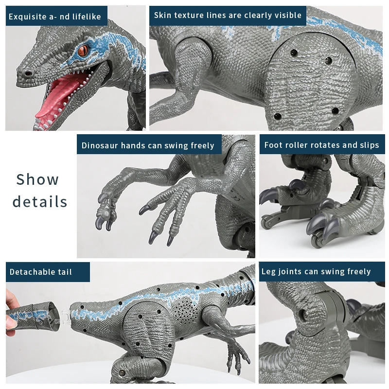 Children 2.4G remote control animal toy intelligent simulation dinosaur Electric WalkingDancing Spraying Toys gifts For kids 241025 - view 5