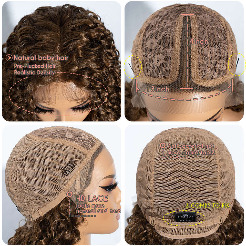 Synthetic 30 Inch Long Hair Afro Kinky Curly Wigs For Women Lace Front Wig
