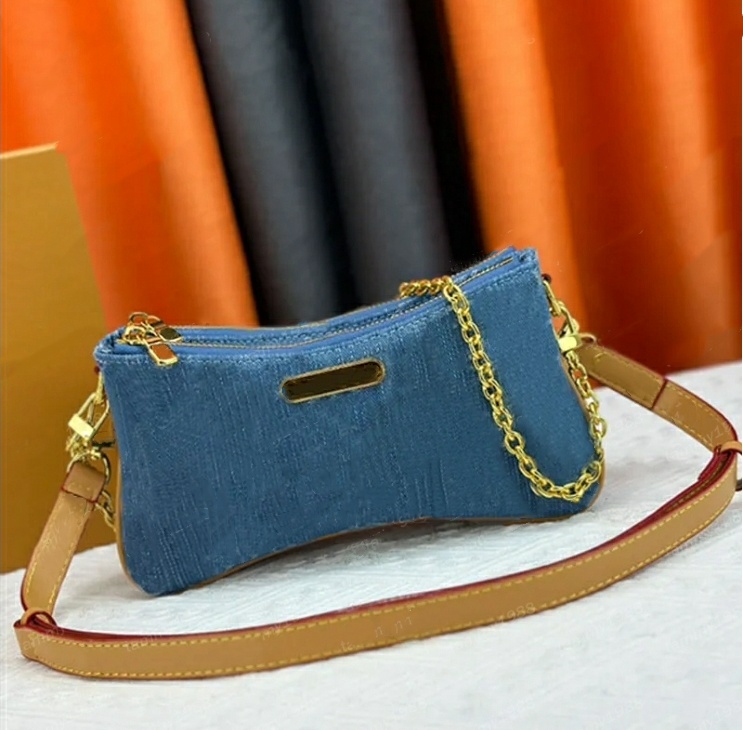 Light Denim New style livchain bags classic Underarm bag denim designer bag tote bag bags evening package clutch handbags Top quality Double