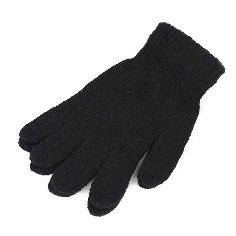 1 pair of black full finger Gs womens and mens wool knitted wrist cotton Gs winter warmth exercise Gs W241026