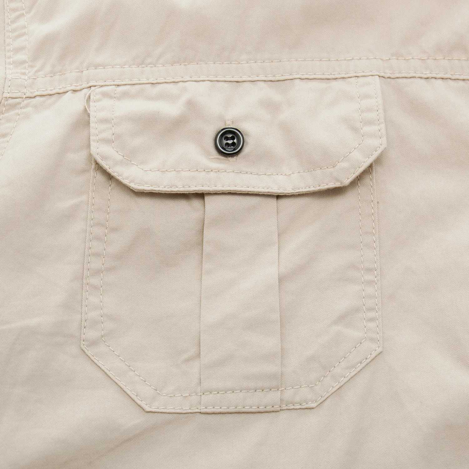2024 Summer New Mens Short sleeved Solid Color Sari Shirt Casual Goods Work 100% Cotton Pocket Shirt Mens Flat Top W241026