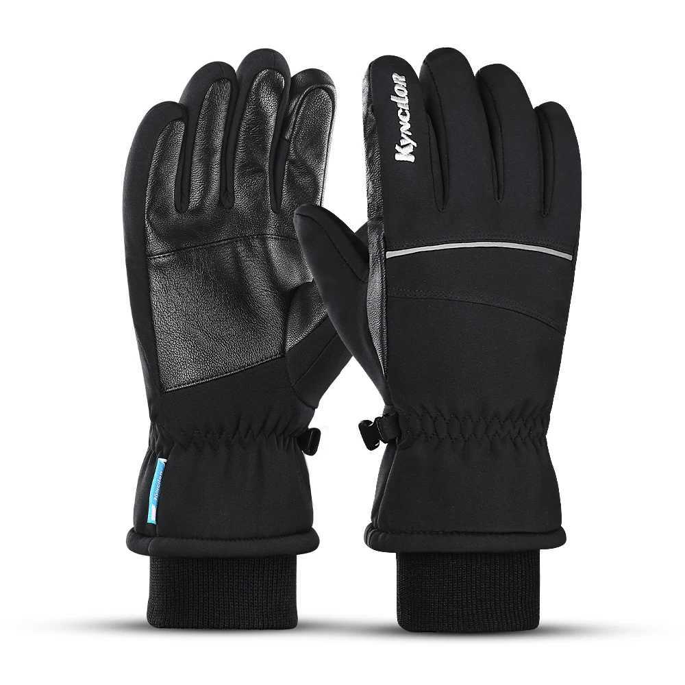 Winter Warm Mountain Skiing Board Gs Mens Cold Snow Skiing Gloves Waterproof Skiing Mobile Phone Hand School Black M L XL W241026