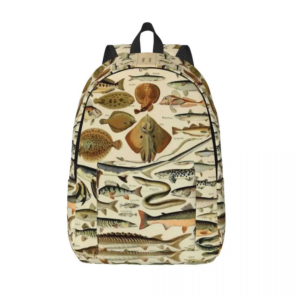 Fish Chart Fisherman Fi Backpack Outdoor High School Business Fishing Marine Daypack for Men Women College Shoulder BagXJ241026