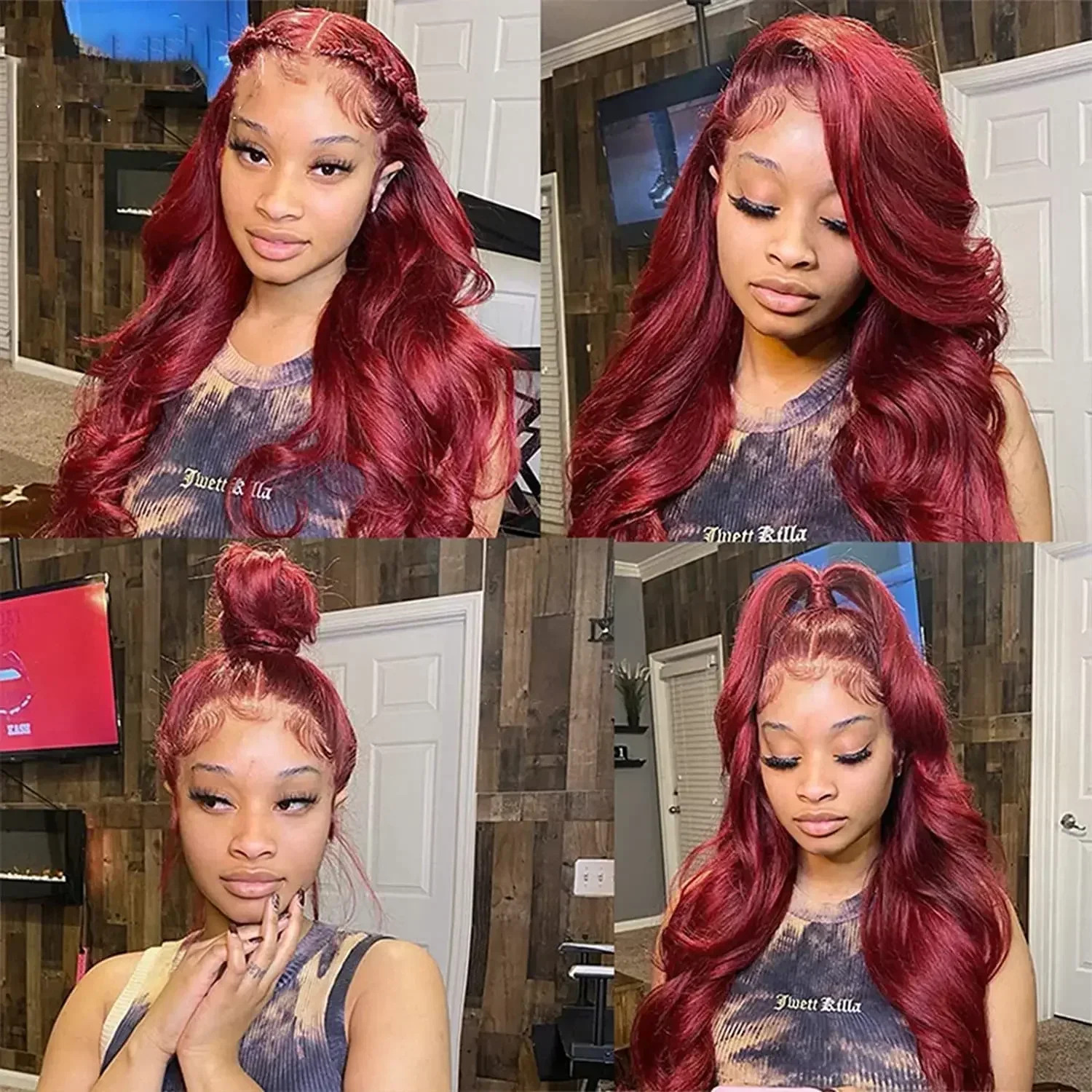 99j Bury 200 Density 13x4 13x6 Full Frontal Preplucked Colored Body Wave Front Wigs HD Transparent Lace Human Hair Wig