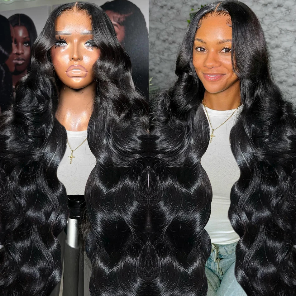 13x4 13x6 HD Transparent Front Body Wave Brazilian Remy Human Hair 200 Density Lace Frontal Wig For Women 32 Inches
