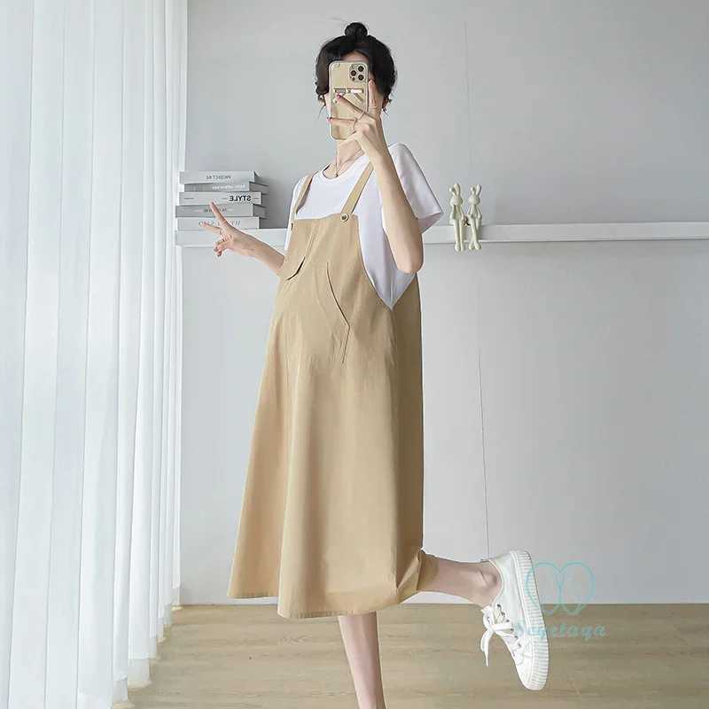 Cotton Splicing Integrated Maternity Wear 2024 Summer Fashion Loose Maternity Wear W241026