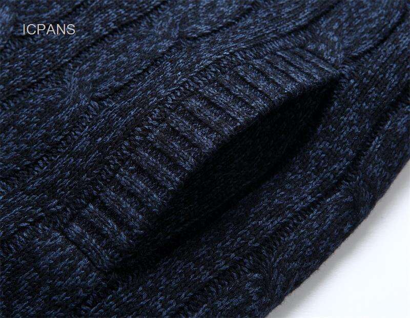 Wool Er Cardigan Jumper Jacken Korea Khaki Black Fleece Thicken Warm Winter Zipper Sweatercoat Men Knitted Clothing
