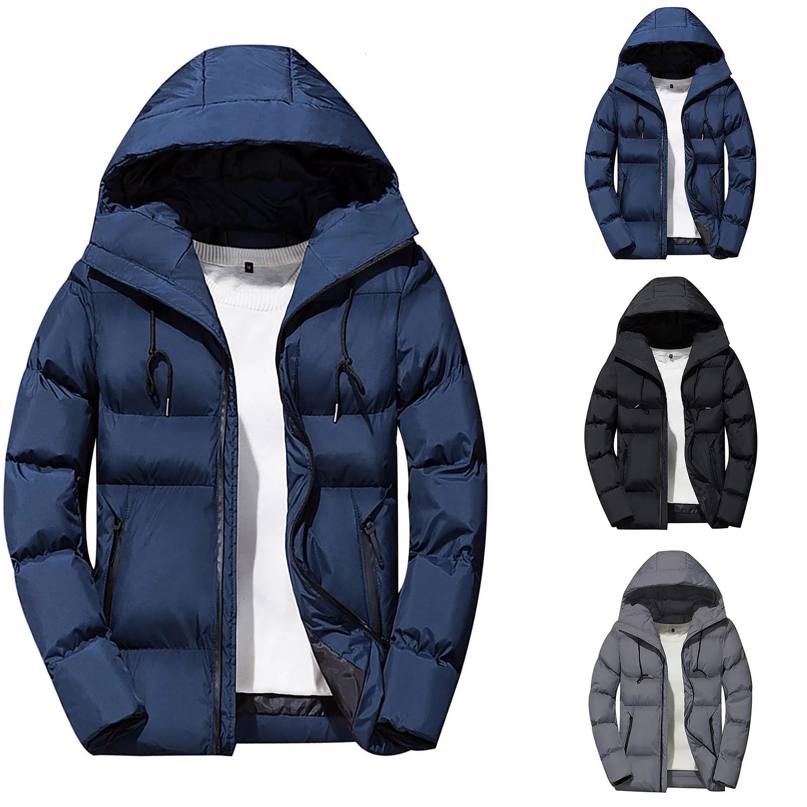 Winter mens jacket fashionable mens cotton thick warm hooded park casual mens sportswear Chaquetas Hombre 241025