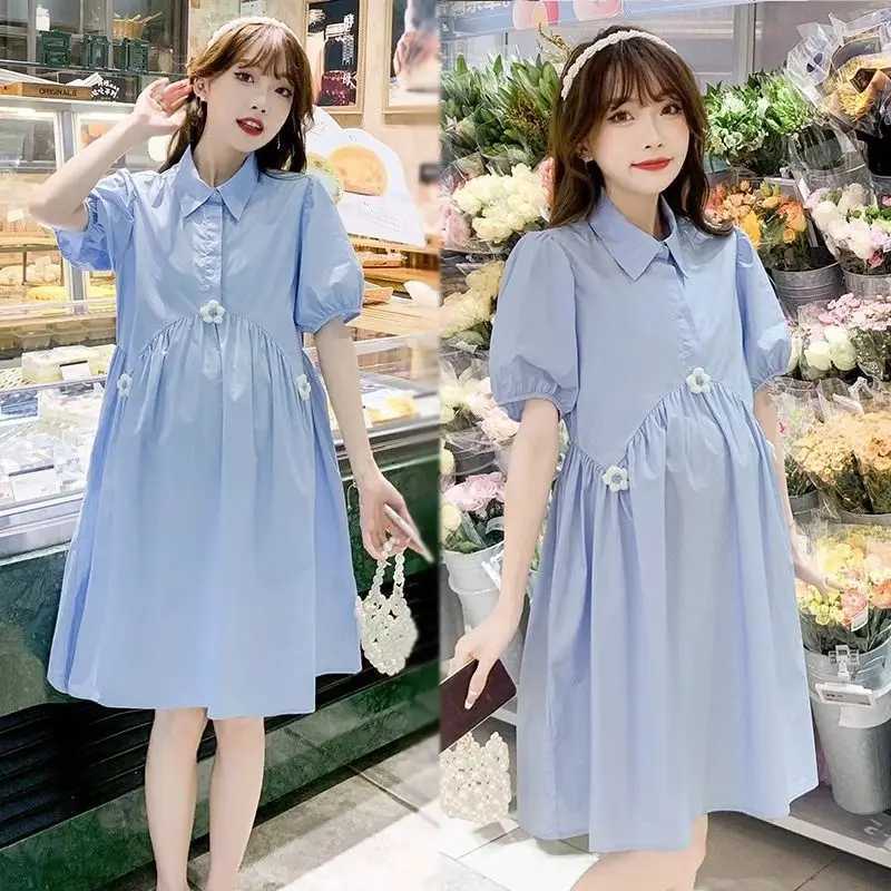 Home>Products>Summer Dress Set for Pregnant Women>Chao Mom Maternity Set>Petite plus size loose summer nurse tight fitting maternity dress