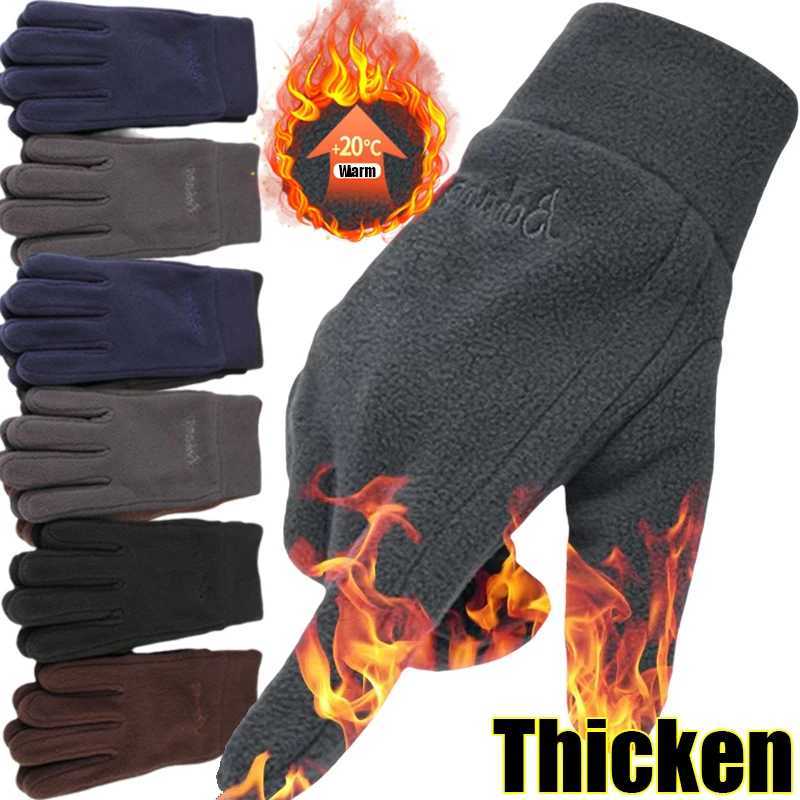 Mens Thick Wool Gs Suitable for Womens Winter Warmth Full Finger Gs Outdoor Windproof Running Bicycle Gloves W241026