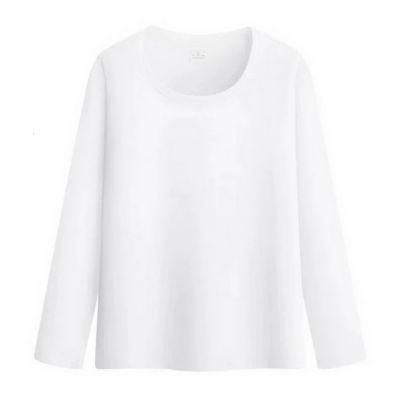 OV Neck Long Sleeve Tops Women Autumn Winter Bottoming Shirt Black White Casual Basic Slim Velvet Thermal T-Shirts 2024 241025