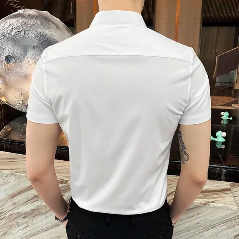 Black mens top mens plain weave shirt and shirt short slip clothing normal collar original cool by social aesthetic designer W241026