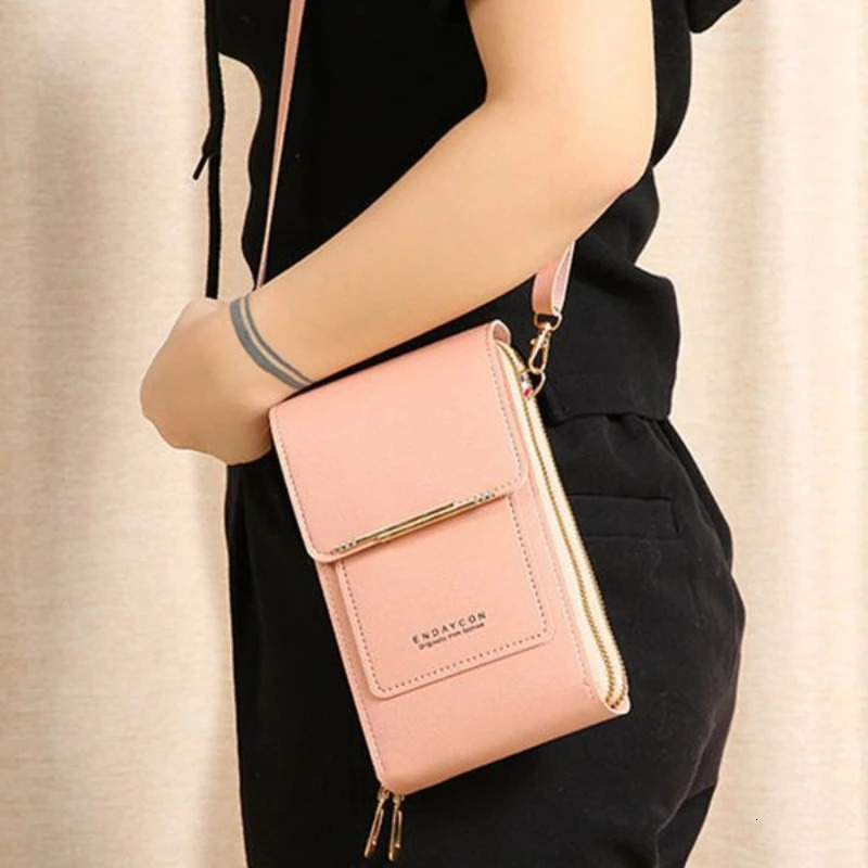 2024 Women's Designer Handbag Touch Screen Mobile Wallet Shoulder Bag Women's Trendy Small Wallet Soft Leather Crossbody Bag Shark Bag