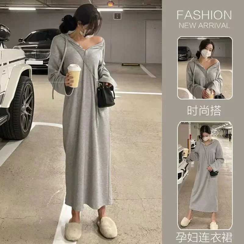 Autumn winter density knitted maternity sweaters elegant V-neck maternity bodysuits W241026