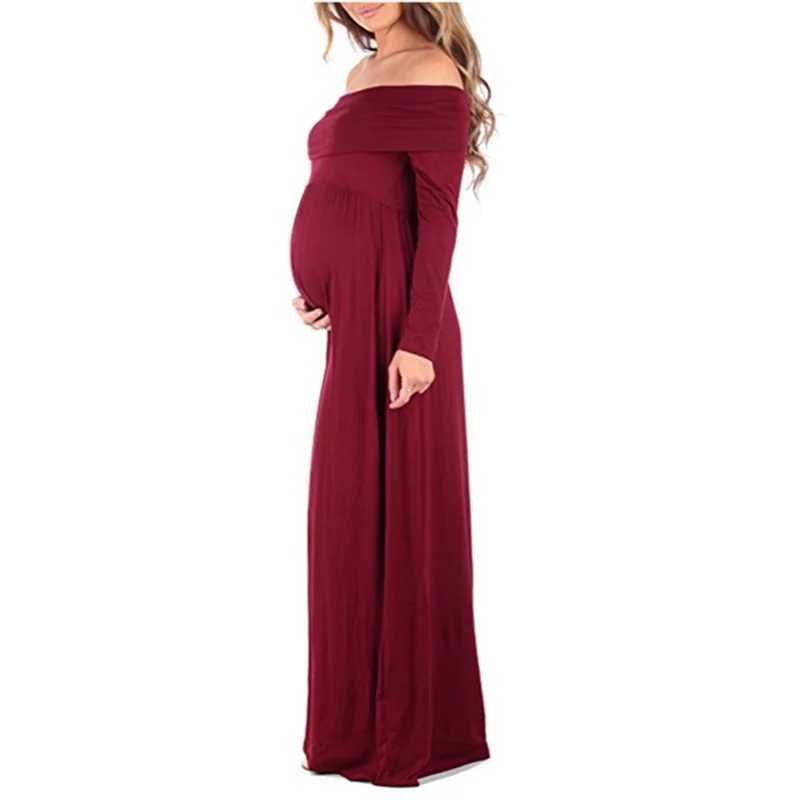 The term new mother dress refers to a sexy and fashionable maternity dress with long sleeves mop long leather and photos of pregnant women W241026