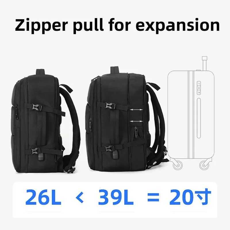 New Large-capacity Business Backpack Mens Multifunctial Expandable Nyl Travel Backpack Computer Bag Waterproof Lage BagXJ241026