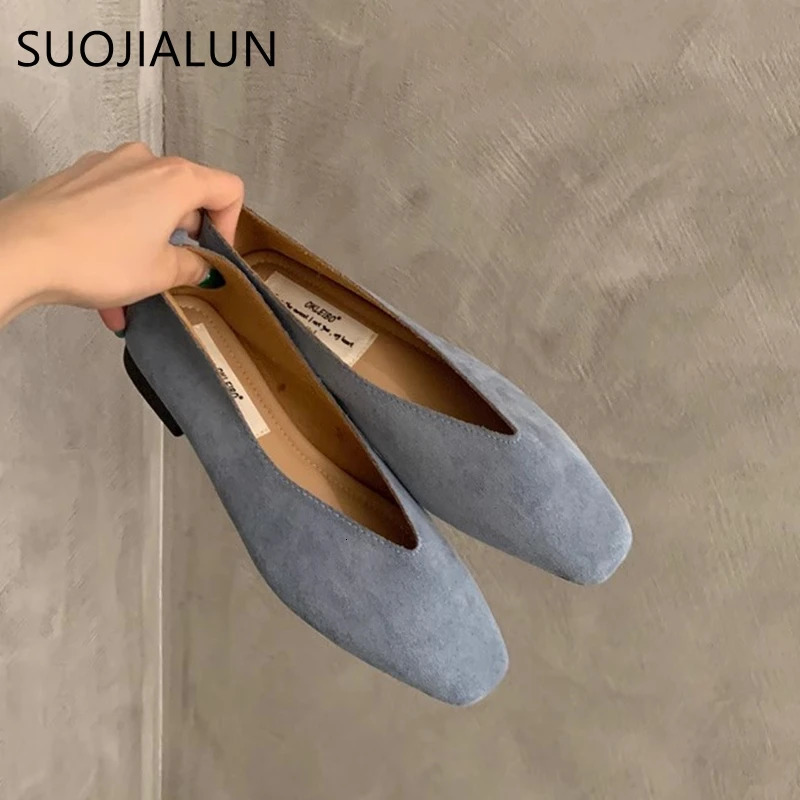 SUOJIALUN 2024 Autumn Womens Flat Shoes Fashion Light Smooth Womens Elegant Boat Shoes Soft Flat Shoes Dress Ballet Dancer Shoes 241024