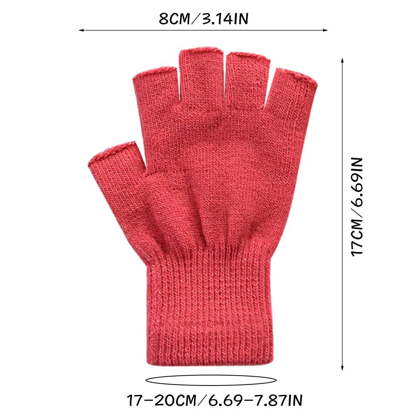 1 pair of black half finger Gs womens and mens wool knitted wrist cotton Gs winter warmth exercise Gs W241026