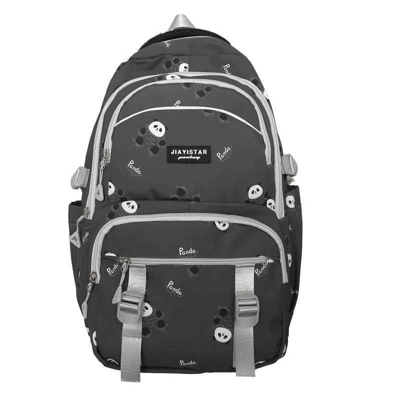 Panda Cute Middle School Student Bookbag Large Capacity Casual Waterproof Boys and Girls Schoolbag Laptop Backpack BagXJ241026