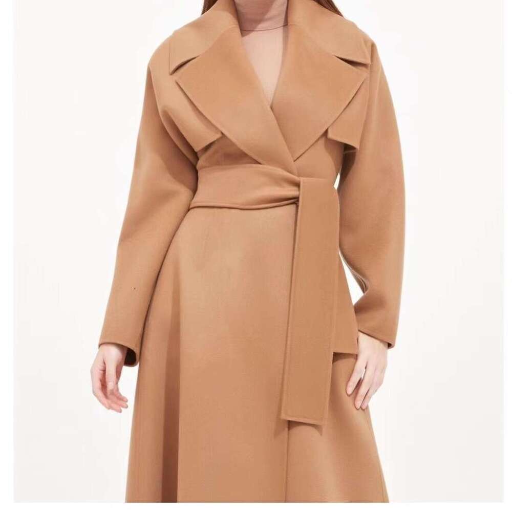 2024 Korean High-End Women's Cashmere Coat, Classic And Versatile Camel Colored Coat Women