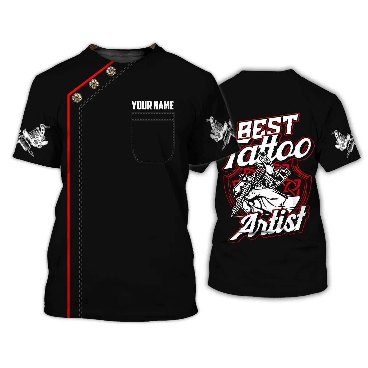 Summer tattoo artist Harajuku 3D printed mens T-shirt personalized customization Ts retro O-neck short Slv oversized top W241026