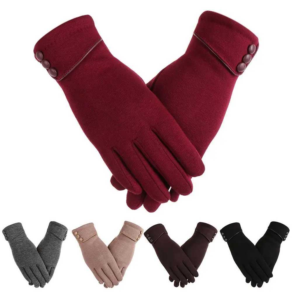 1 pair of womens winter warmth Gs touch screen wool lining hot gloves driving skiing windproof Gs W241026